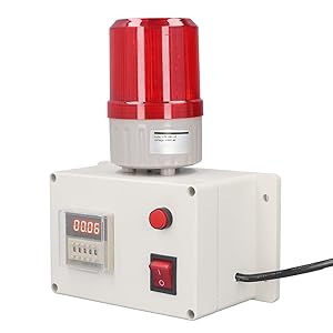 Sirena de Alarma Industrial 110db 220V Luz Estroboscópica de Sonido Inteligente Retardo de Emergencia Bocina Al Aire Libre 5 Teclas con Orejas de Montaje Enchufe de la UE