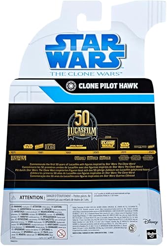 Miniatura 6 de Star Wars Clone Pilot Hawk The Clone Wars - Figura de acción coleccionable a escala de 6 pulgadas con accesorios, juguetes para niños a partir de 4