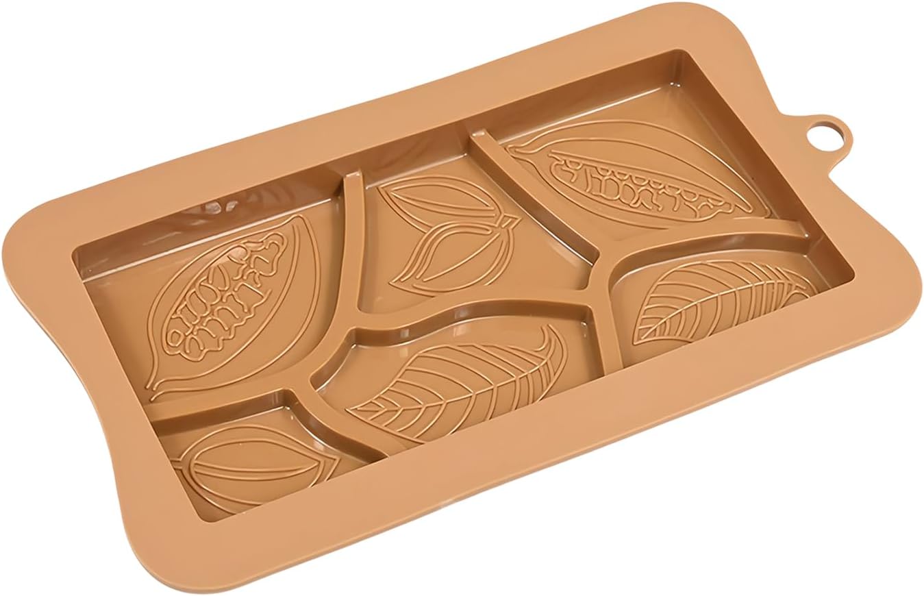 Heat-Resistant Non-Stick Silicone Chocolate Bar Mold, Reusable Baking Tool for Dubai Pistachio Bars, Knafeh, Kataifi & Homemade Candy Snacks (Brown A)