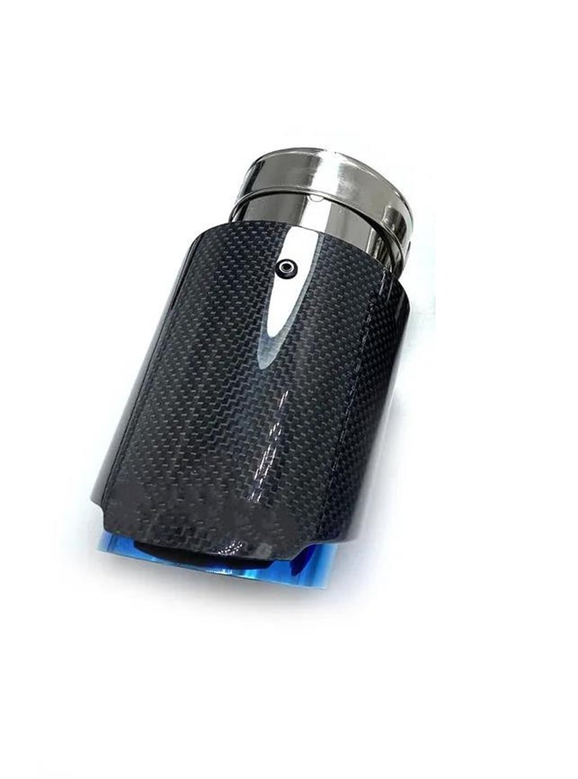 Embout d'échappement simple bleu brillant et carbone pour BMW E90 E60 E46 - 8