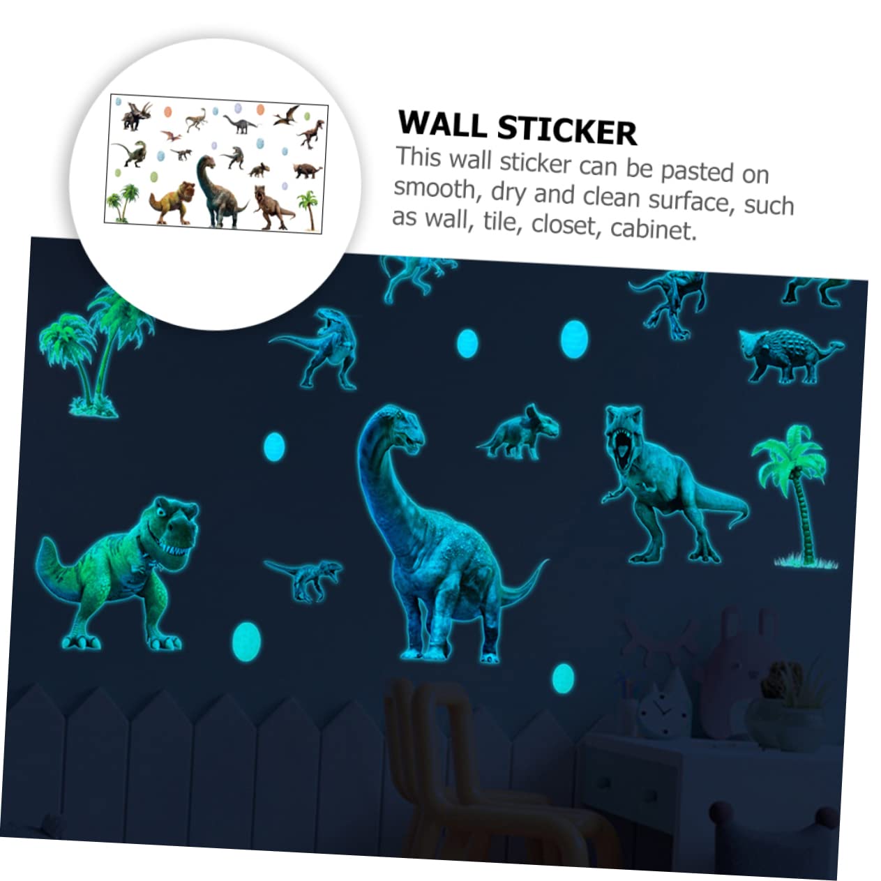 ifundom 3juegos Pegatinas De Pared Infantiles De Dinosaurios Autoadhesivas Decoración Brillante Para Habitaciones De Niño Niña Para Paredes Suaves y Secas