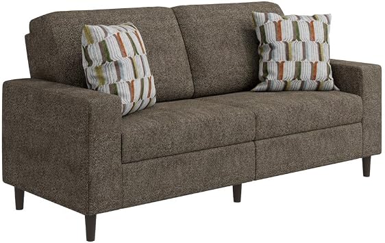 Handy Living Elegant Mocha Love Seat Perfect Small Couch for Bedrooms and Compact Spaces