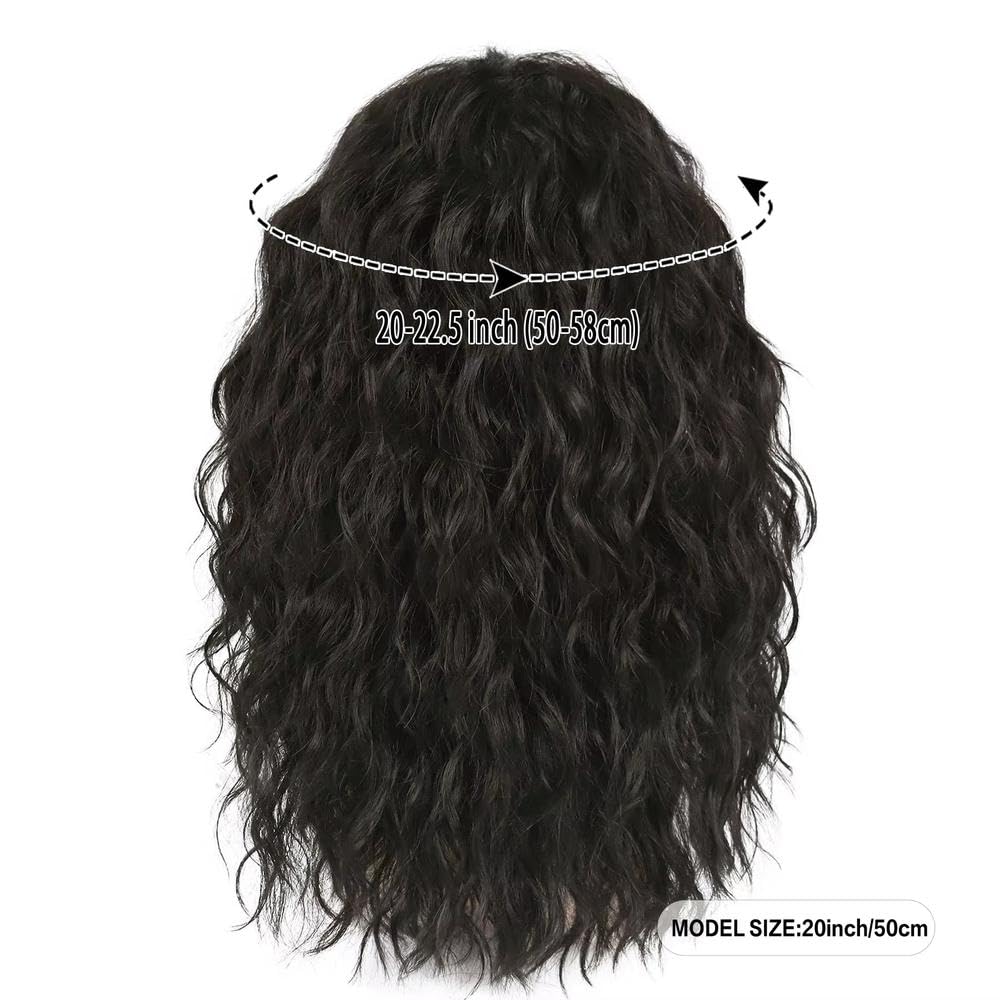 Haarpflege Naturfrisur Dunkelbraune Perücke Langes Lockiges Haar Für Männer Rock-Perücke Für Den Täglichen Gebrauch