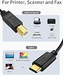 CableCreation USB B to USB C Printer Cable 6.6FT, Type B to Type C Printer Cord for MacBook Pro, Air, MIDI Cable for Yamaha Casio Digital Piano, MIDI Keyboard, DJ Controller, DAC to iPad - 2M, Black