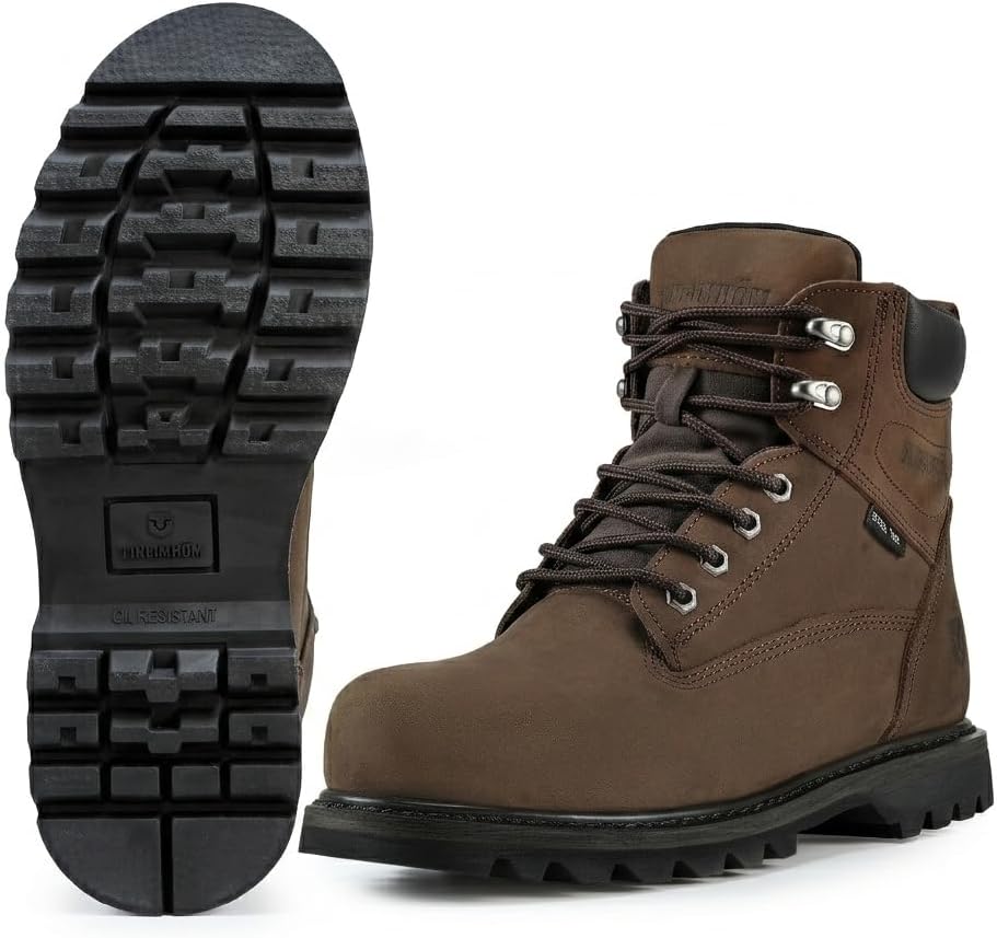 Comfort Work Boots for Men Steel Toe/Soft Toe Boots Water Resistant and Slip Resistant safety Boots for men & botines para hombre for Factory Workers