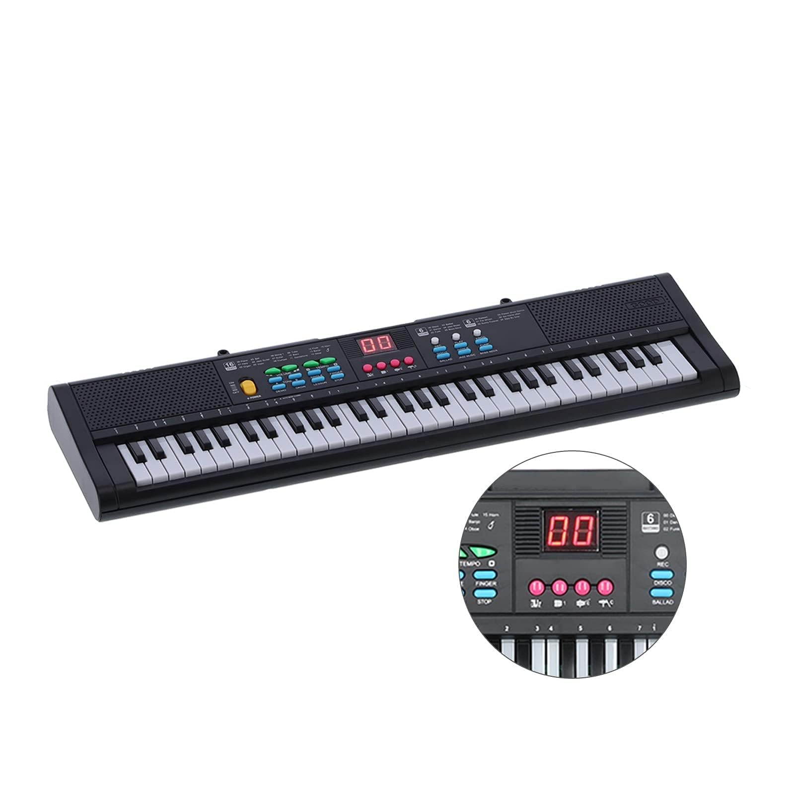 Strumento per Pianoforte a Tastiera, Multifunzionale Digitale Elettrico a 61 Tasti con Microfono MQ6186