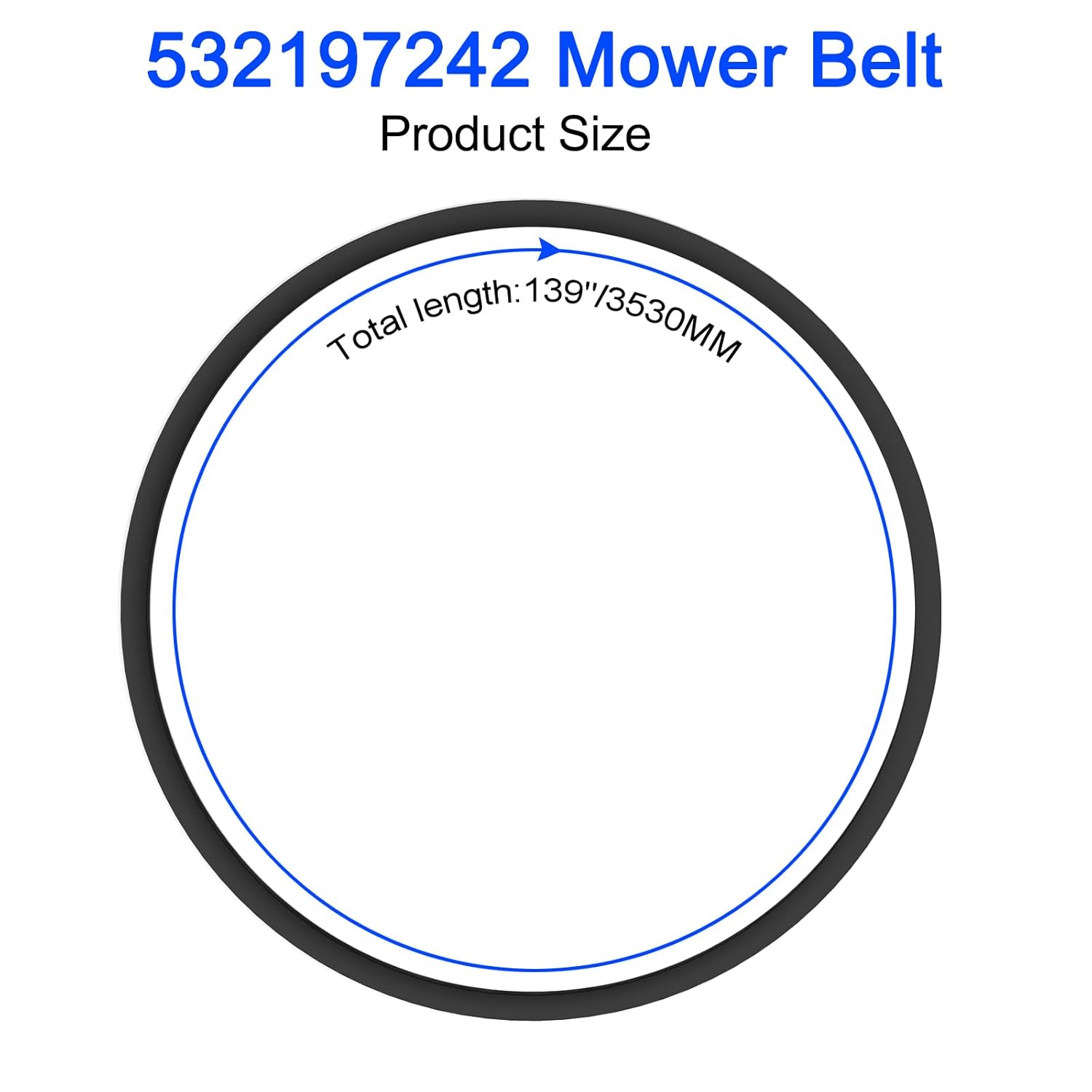 532197242 Lawn Mower Deck Belts Replacement Husqvarna Poulan Roper Craftsman Weed Eater YTH24V48 YTH24K48 YTH2348 YTA24V48 48 Inch 197242 Belt