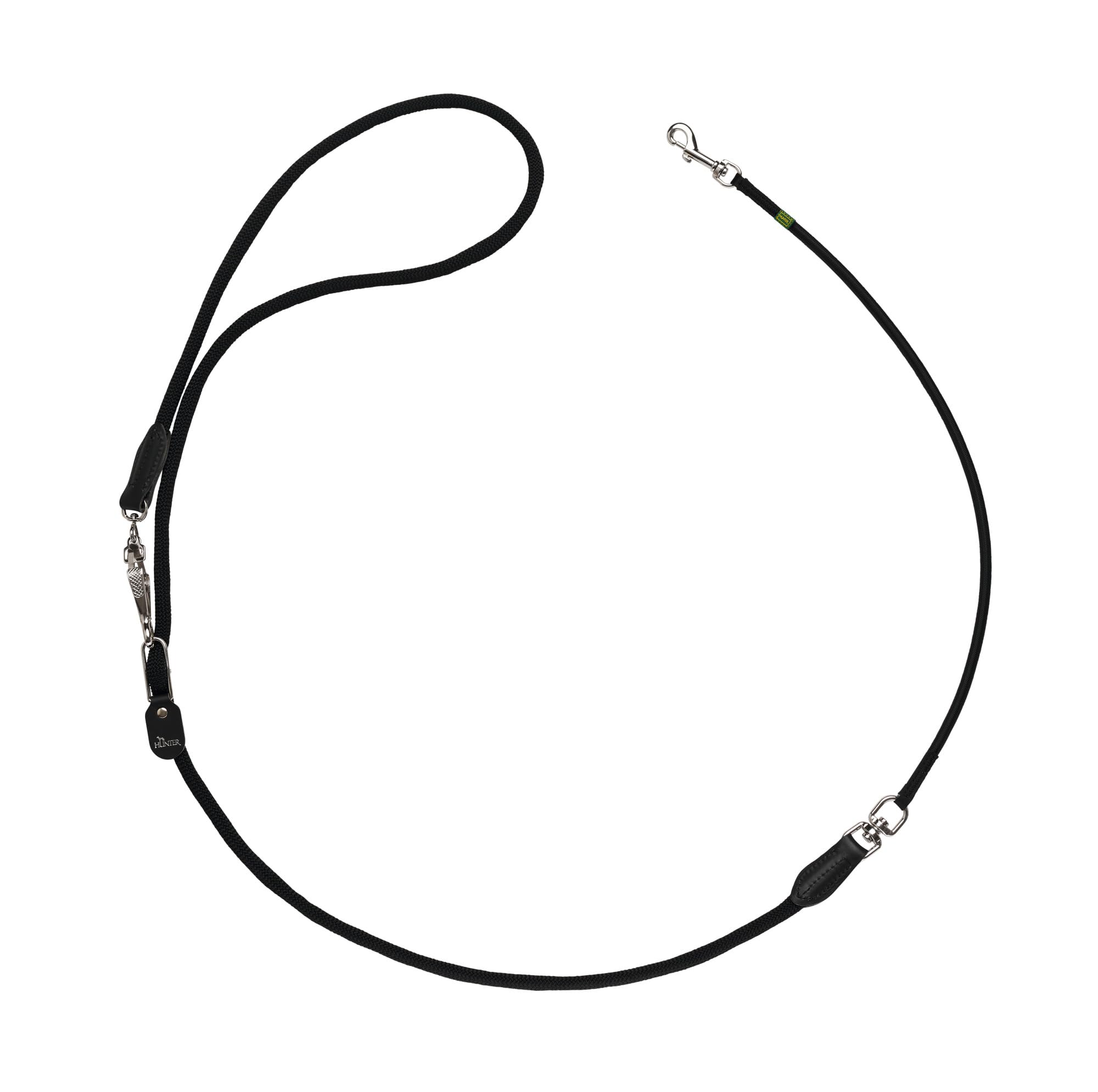 HUNTER Fahrradleine mit Sicherheitskarabiner, verstellbar 170-250 cm, schwarz