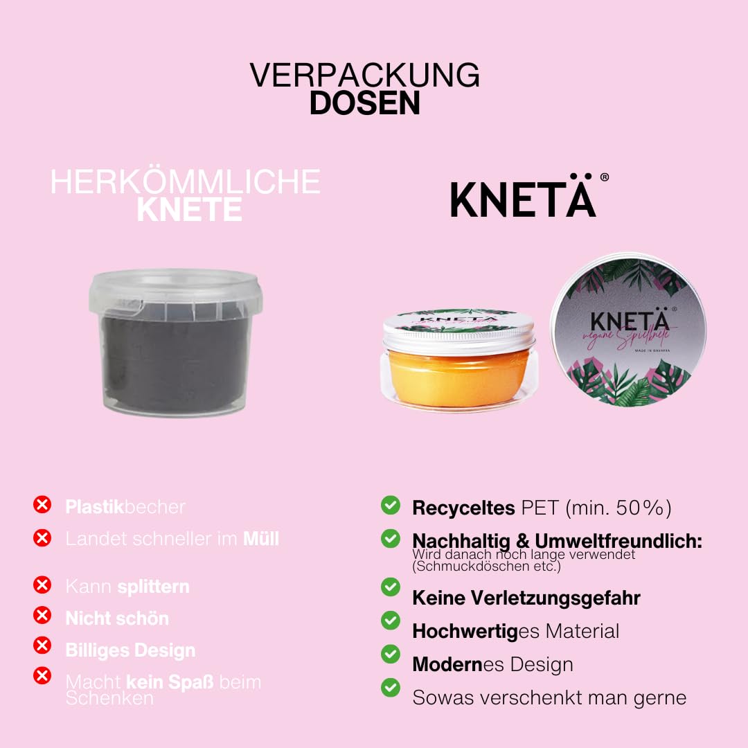 KNETÄ Zestaw do robienia puszek dla dzieci od 1 roku życia, wegański, bezpieczny (zestaw 4 szt.)