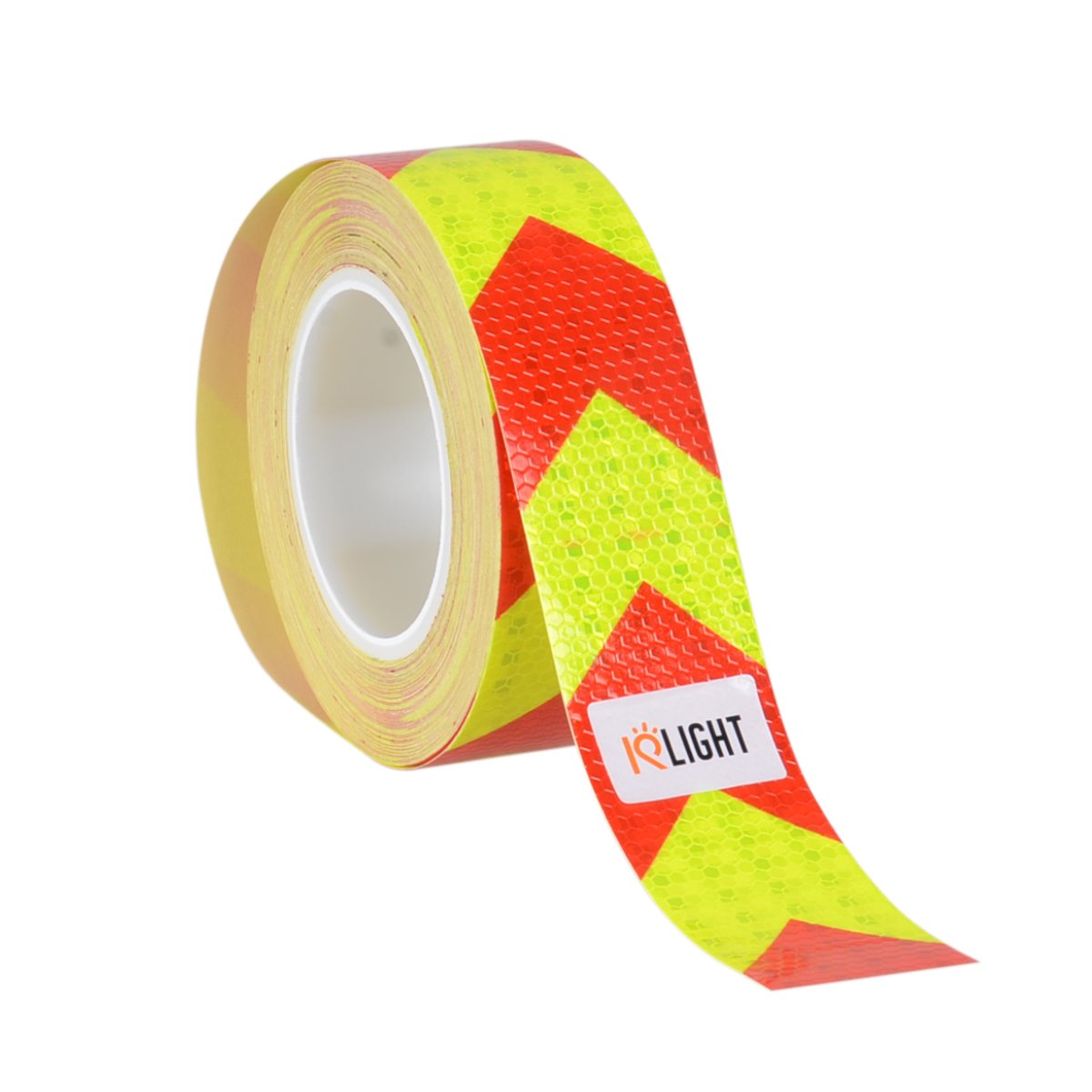 Blingray High Visibility Arrow Reflective tape, 2" X 75 Feet Reflective Safety Tape/Caution Tape/Warining Tape/Hazard Tape, Lime/Red