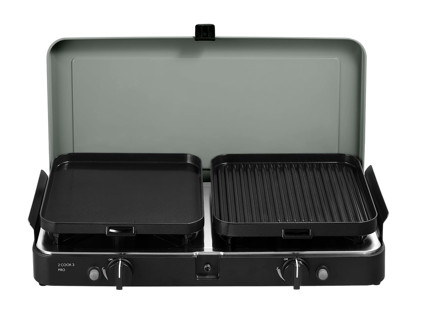 CADAC - 2-Cook 3 Pro Deluxe – grill stołowy – 50 mbar – grill kempingowy – do grillowania na zewnątrz – stal – aluminium – tworzywo sztuczne – grill gazowy – w zestawie torba transportowa