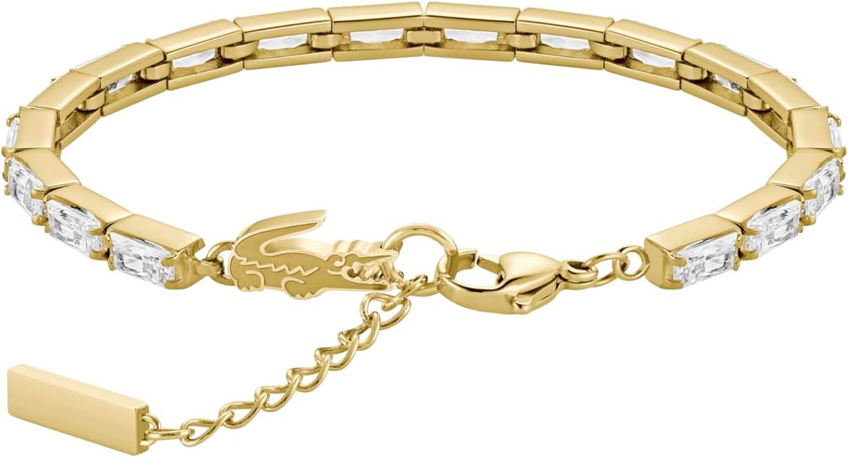 Lacoste Duchess Tennis Bracelet – Women’s Jewelry with Clear & Green Crystals – Elegant Crocodile Accent - Image 3