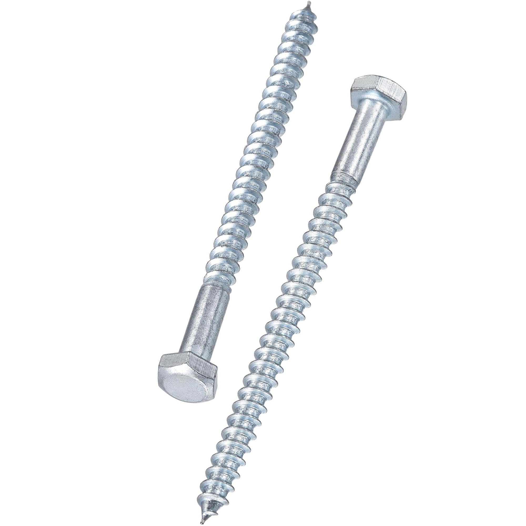 Unifizz 15 Pcs Hex Lag Screws, M8 x 120mm Carbon Steel Zinc Plated Wood Bolts, Half Thread Self-Tapping Screws for Timber and Decking, Heavy Duty Fasteners