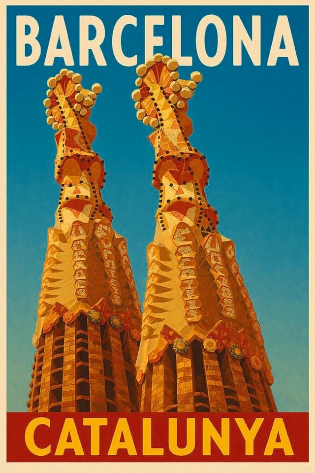 Póster de Barcelona retro: revive la magia de Cataluña en tu hogar