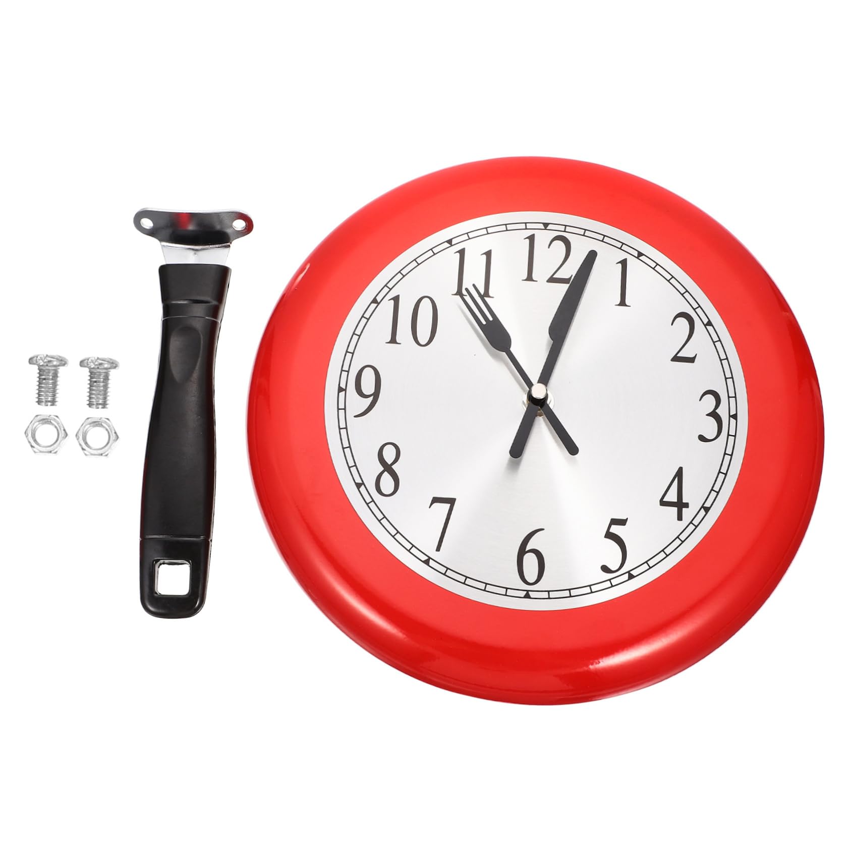 Horloge murale silencieuse pour cuisine : le modèle poêle rouge sans pile