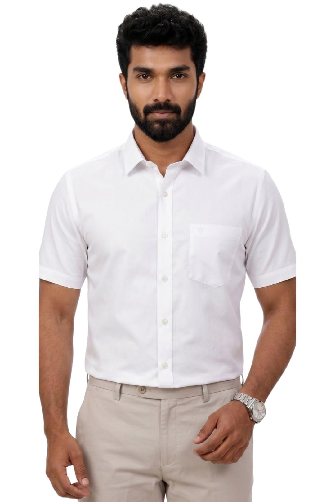 Men's Solid Half Sleeve Shirt |Prestigious Fit Straight Cut| Ideal for Both Formal and Casual wear-image-32