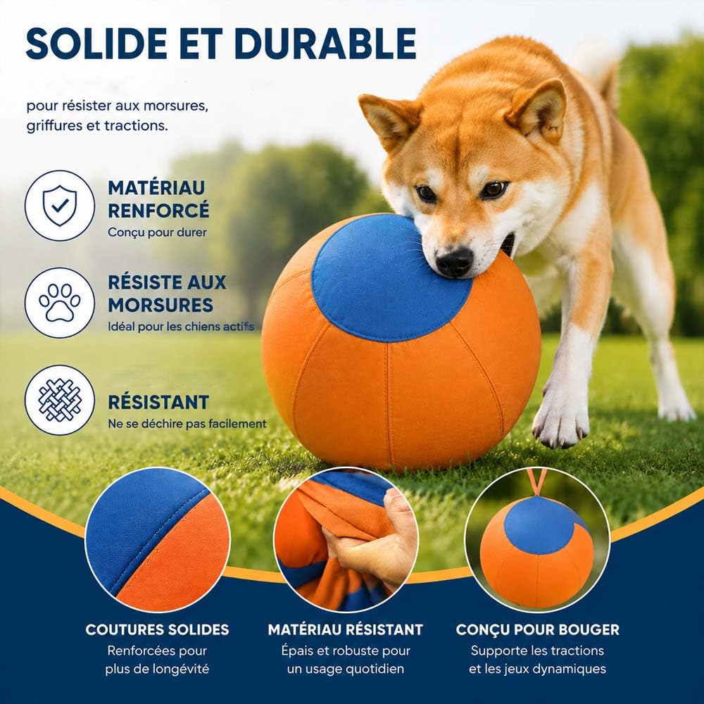 Générique Navea Balle GéAnte pour Chien,Balle De Troupeau pour Chien,Gros Ballon Pourchien,pour Chiot Et Adulte, Petites Moyennes Grandes Races, IntéRieur Maison (Bleu et Orange,45CM)