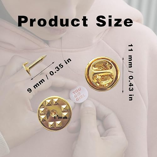 Miniatura 9 de 100 piezas de repuesto de metal con bloqueo de pasador, tachuelas de corbata de mariposa, protectores de pines para broche, insignias de uniforme