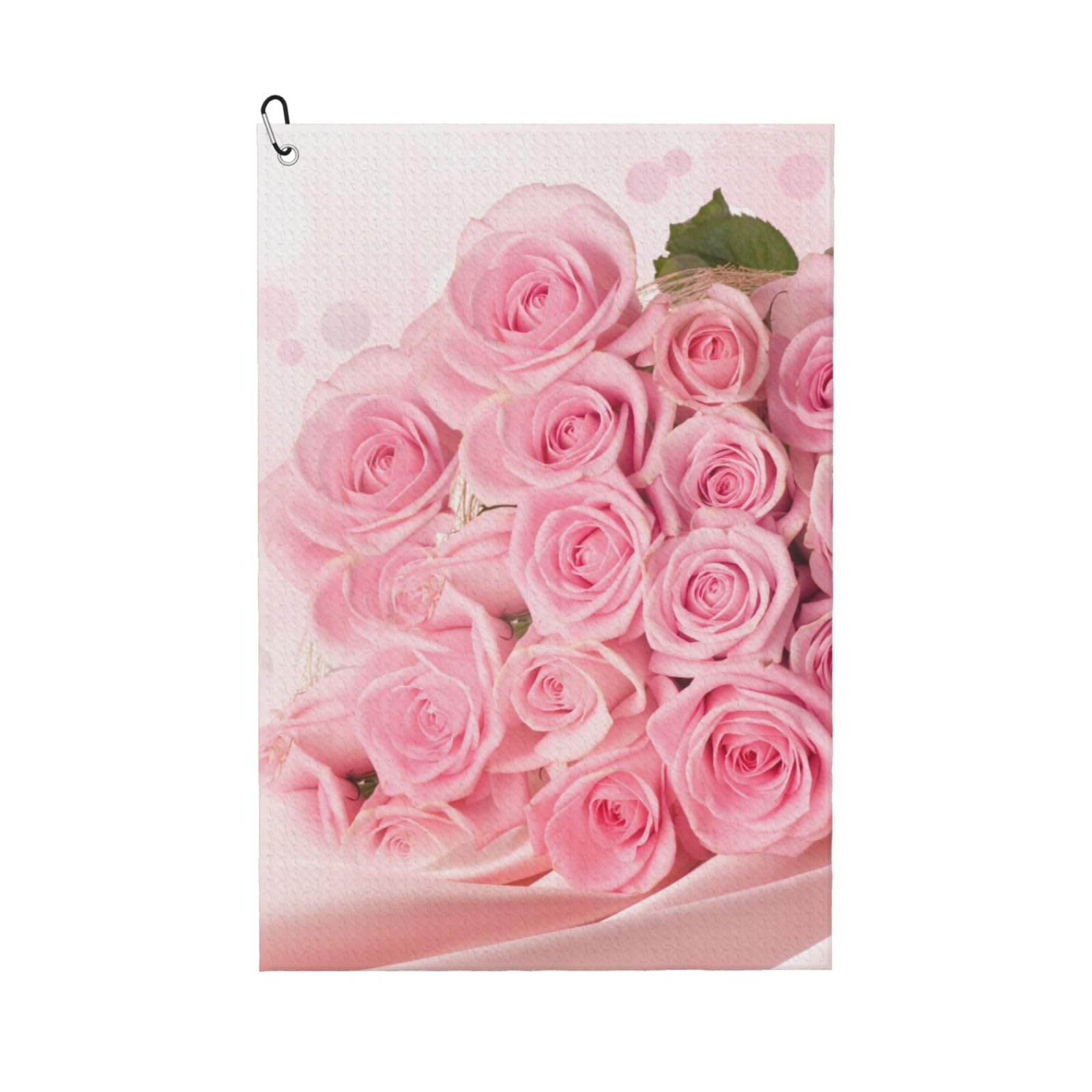 Rose, 16x24 in Portable Waffle Golf Towels with Carabiner Clip for Golf Bag