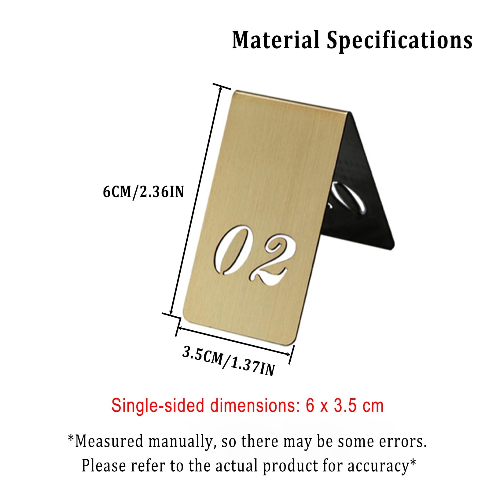 Numéros de Table de Restaurant Chevalets de Table Numérotés en Acier Inoxydable, Numéros de Table Numéros de Style de Tente en Acier Inoxydable pour Restaurants et Cafés, Banquets, 6 X 3.5 Cm(1-30)
