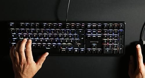Miniatura 7 de Cherry Teclado mecánico MX RGB con interruptor de tecla MX rojo silencioso dorado para mecanografistas programadores creadores codificadores trabajo