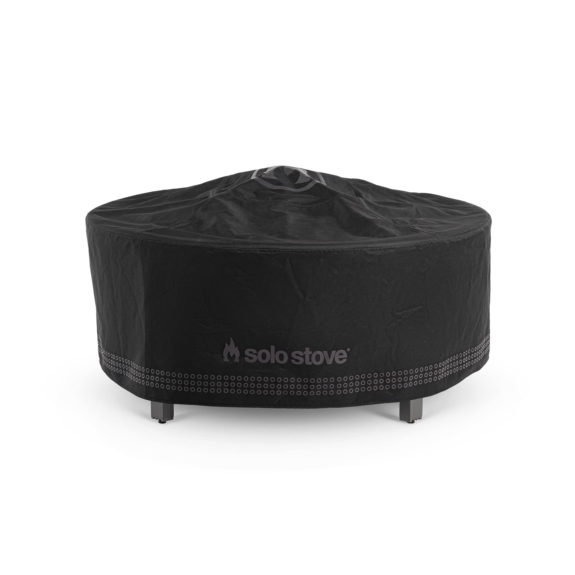 Solo Stove Surround-Schutzabdeckung, Klein | Abdeckung für Feuerstellentisch mit Hitzeschutz, Witterungsbeständig, PVC-Rückseite/Aluminium-Stützstreben, Maße (HxB): 53 x 111 cm, Schwarz
