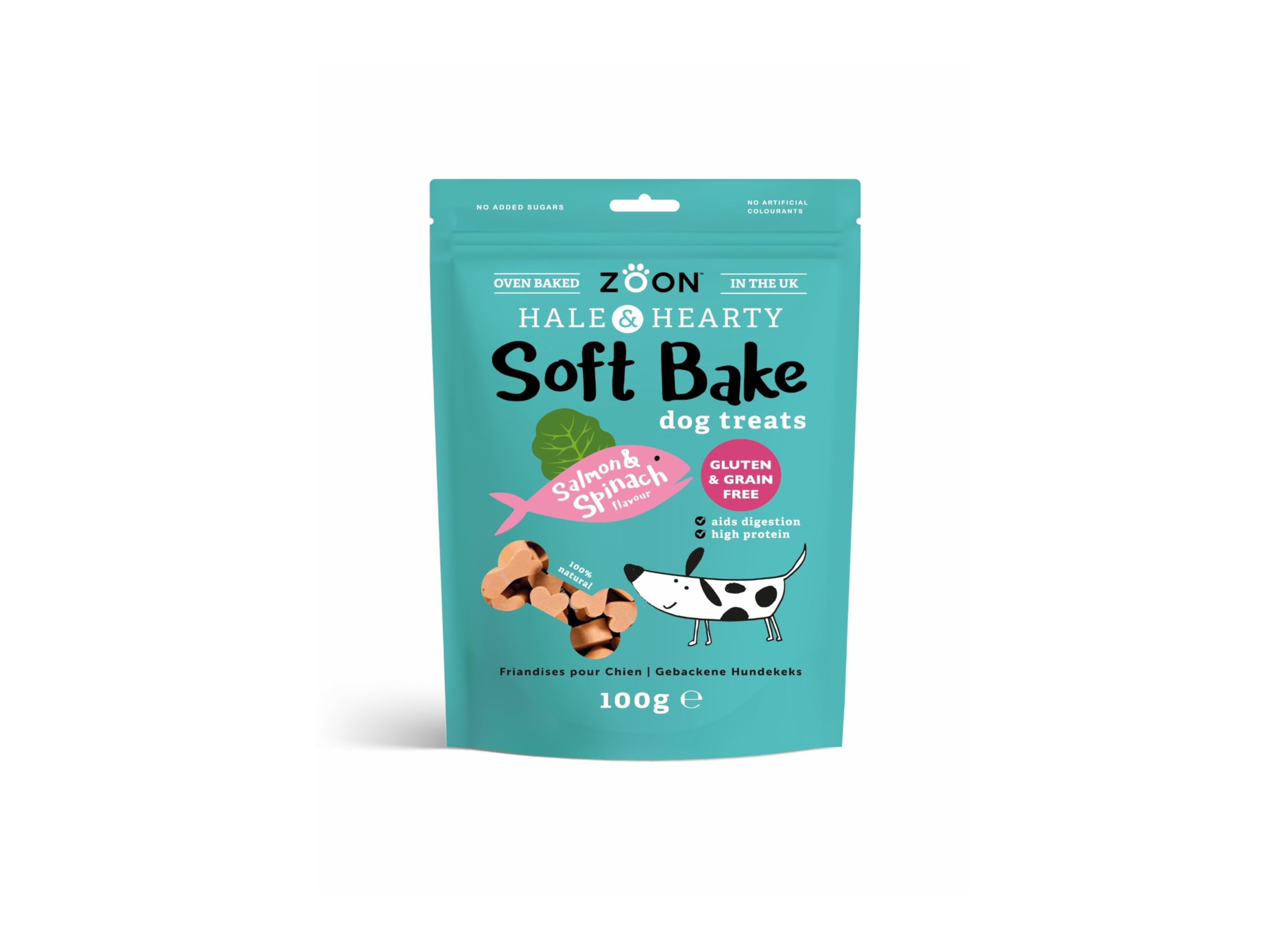 Zoon Soft Bake Salmon and Spinach Dog Treats Healthy - 100g