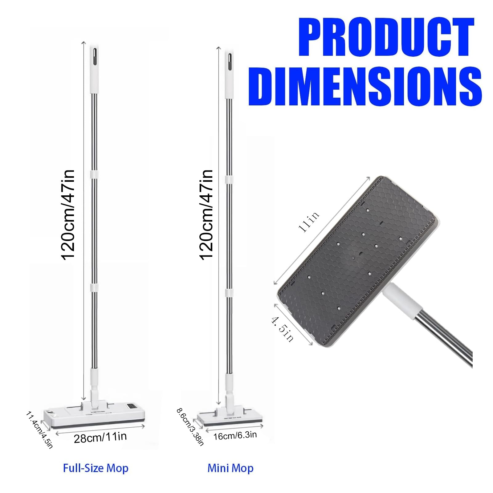 Mop z systemem zacisków ciśnieniowych 120 cm 2 w 1 bezdotykowy mop podłogowy płynnie działający system zacisków zatrzaskowych nadaje się do czyszczenia różnych powierzchni, w tym podłóg