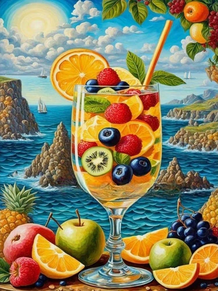 FanZheZhe Stamped Cross Stitch Kits for Adults Tapestry Kits for Adults Cross Stitch Kits Cross Stitch Kitscross Stitch Counted Cross Stitch Kits Summer Juice 11Ct50X70Cm