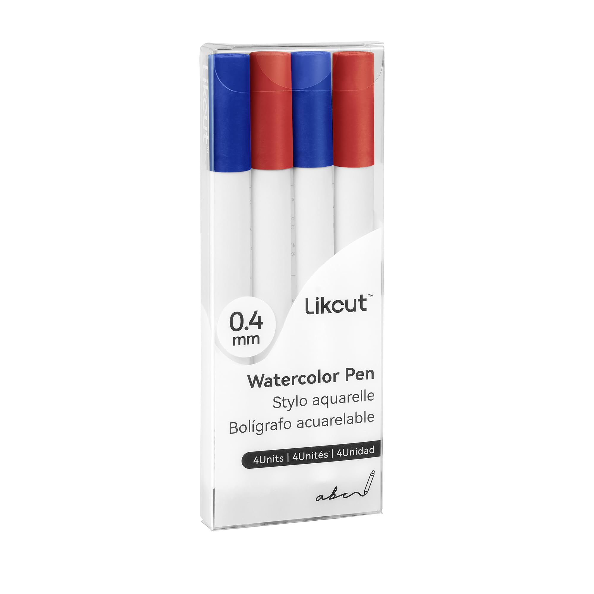 LIKCUT Fine Point Pens 0.4mm, Watercolor Ink Pen, Marker Pen Set of 4 Pack 0.4 tip for Writing, Drawing, Coloring, Stickers Labeling, 2 Red, 2 Blue Pens Accessories Compatible with Cricut Joy Mahcine