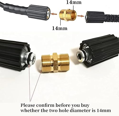 Miniatura 2 de Duokon Arandela a presión Conectores rápidos,M22 Rosca macho métrica 0.551in Conector de manguera de latón Acoplador