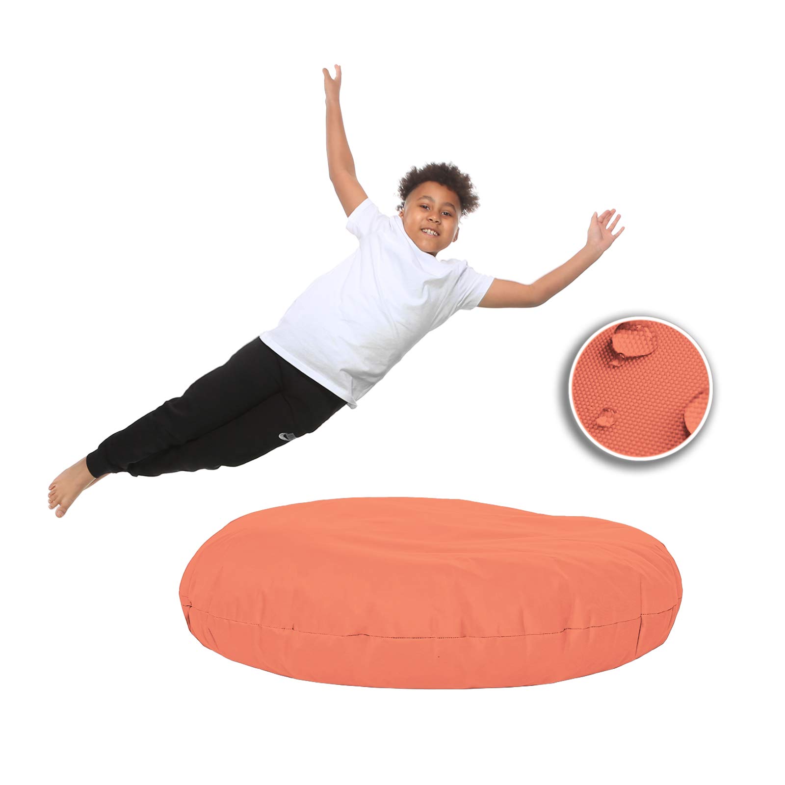 Sitzsack 2-in-1 Funktionen Bodenkissen für Erwachsene & Kinder - Gaming oder Entspannen - Indoor & Outdoor da er Wasserfest ist - mit EPS Perlen (Sunflower, 125 cm Durchmesser)