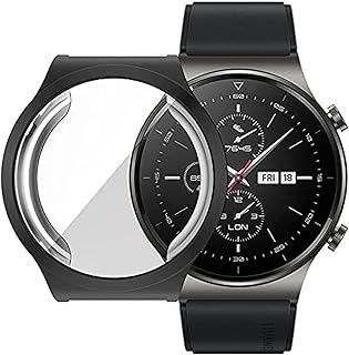 غطاء حماية كاملة من السيليكون لساعات جي تي 2 برو - اسود ذكية، لساعات ذكية