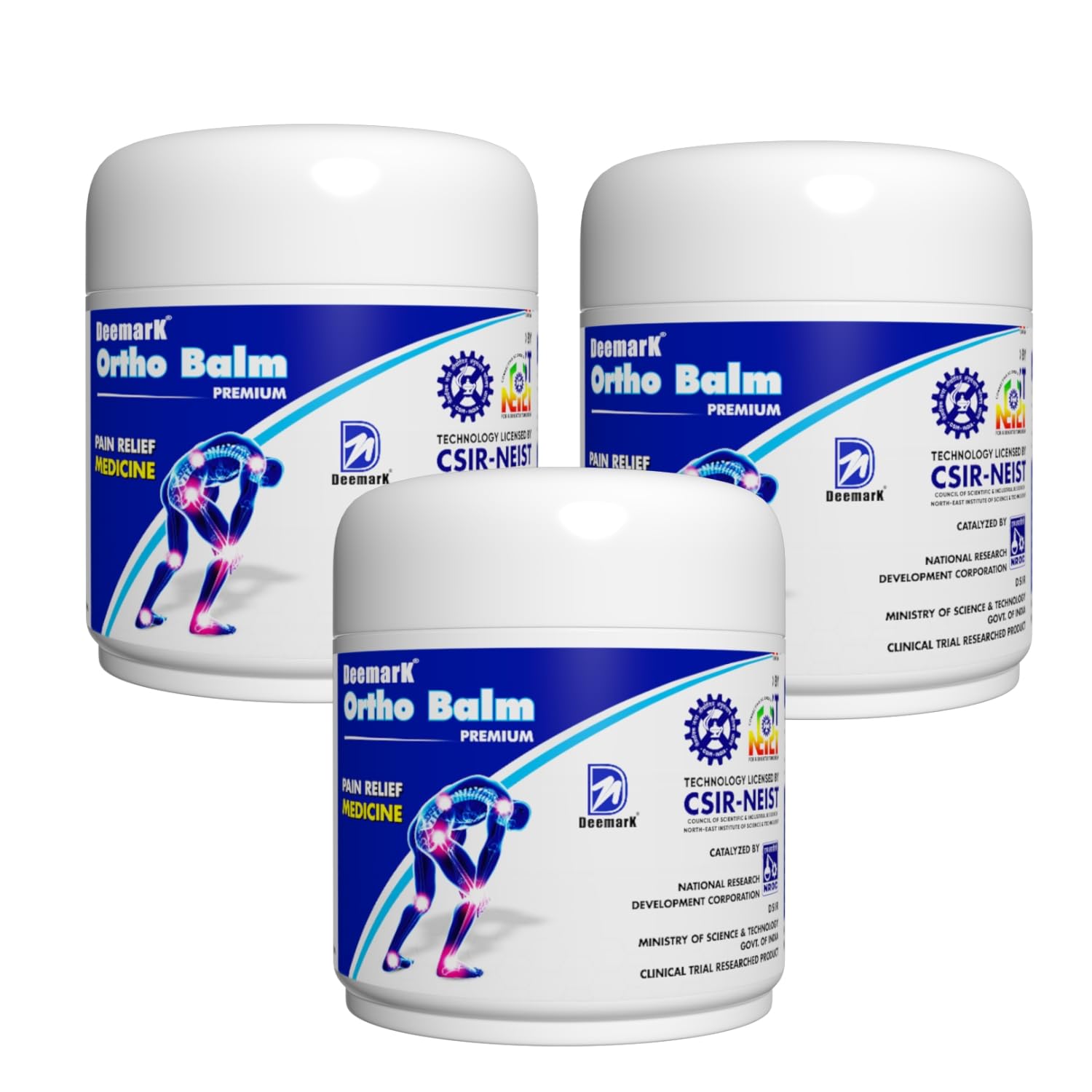 Deemark Ortho Ayurvedic Pain Relief Balm (50 g (Pack of 3))