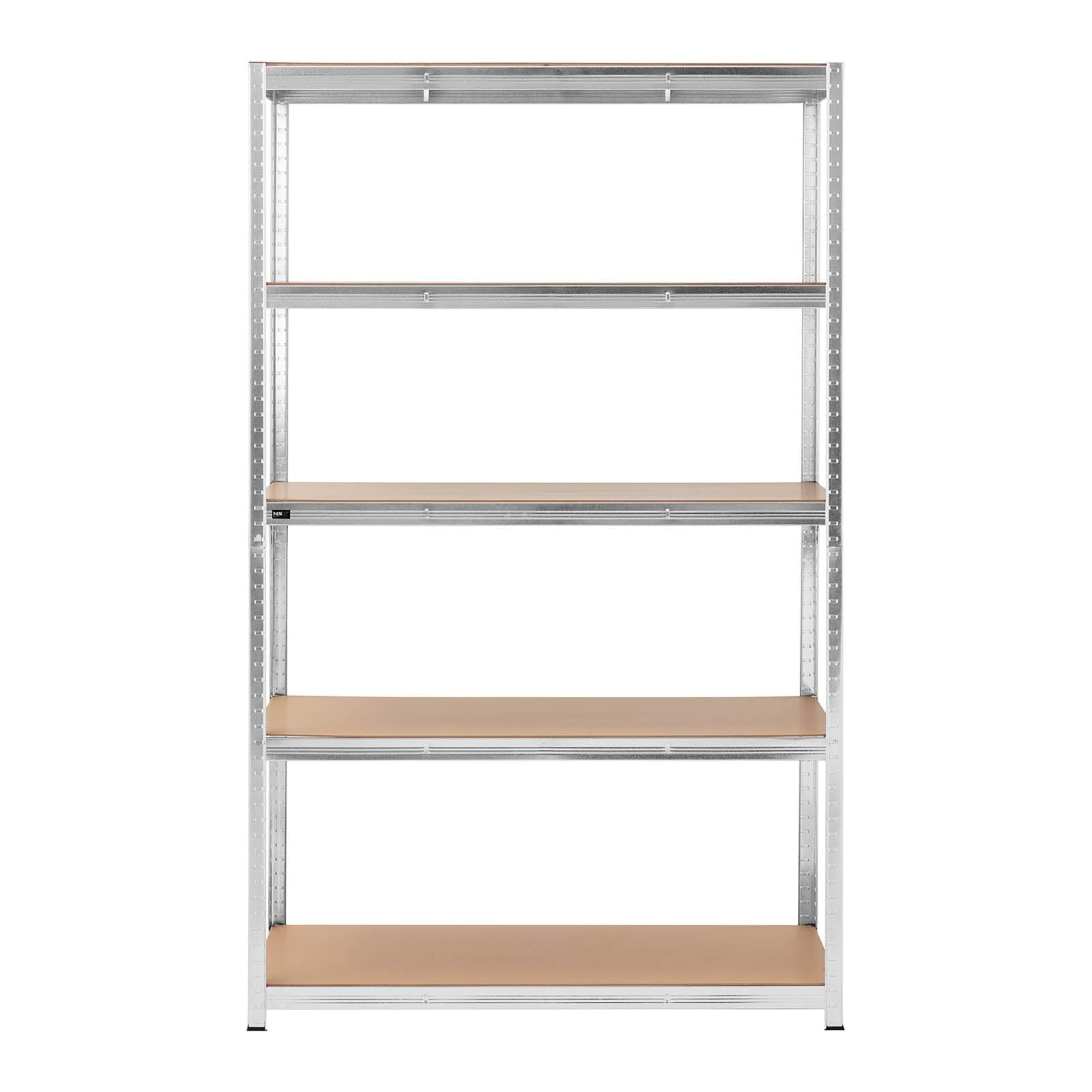 Helloshop26 Scaffale carico pesante 120 x 60 x 197 cm supporta 5 x 150 kg grigio robusto garage officina attrezzi 14_0005175