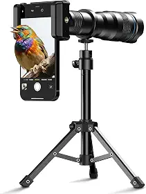 APEXEL Lente teleobjetiva 36X para iPhone/Samsung com suporte de tripé, smartphone universal