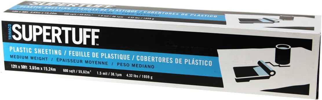 Trimaco SuperTuff 1.5 mil Plastic Dropcloth, 12-feet x 50-feet