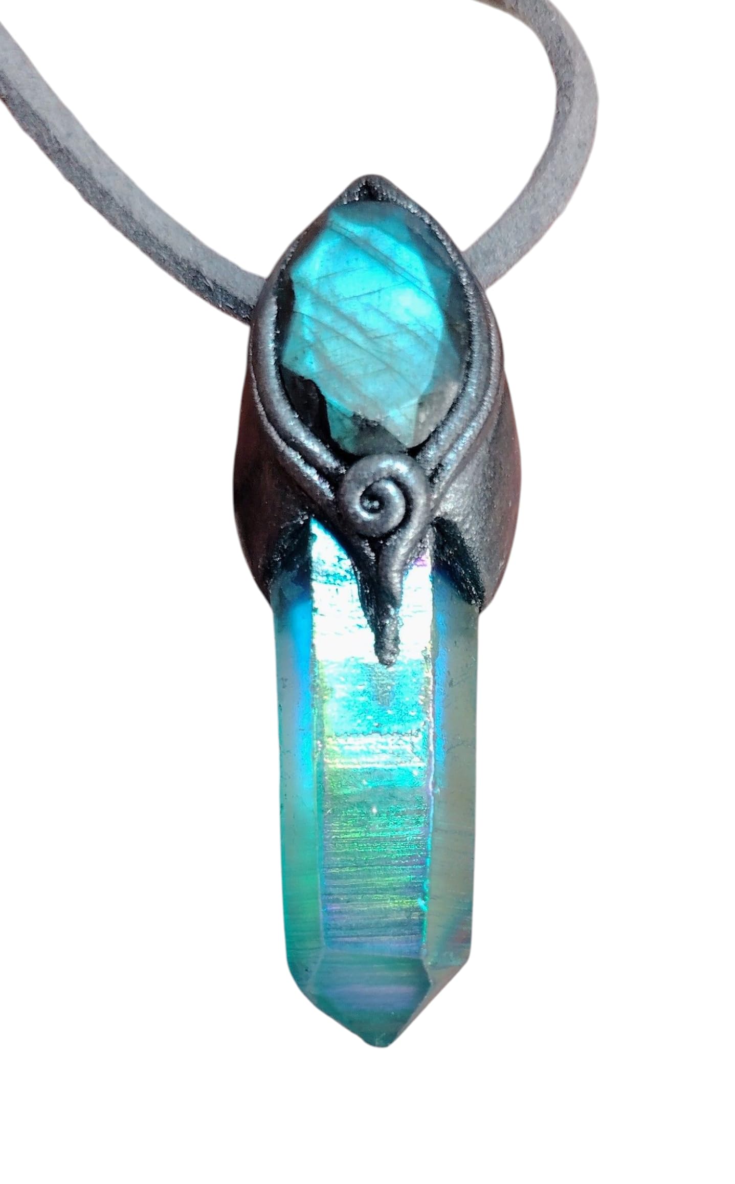 | Indigo Child Soul Starseed Necklace | Aqua Aura Quartz Crystal Pendant | Star Children Spiritual Jewelry | Mindfulness Gift for Empaths, Healers, and Lightworkers