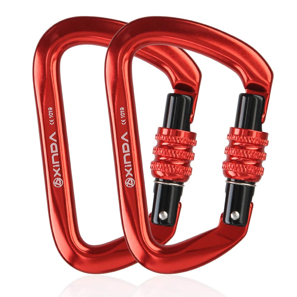 XINDA Screwgate Carabiner Clip - Locking Carabiner Screw Lock,Heavy Duty Carabiners for Rock Climbing,Mountaineer,Hammock,Camping,Outdoor Equipment