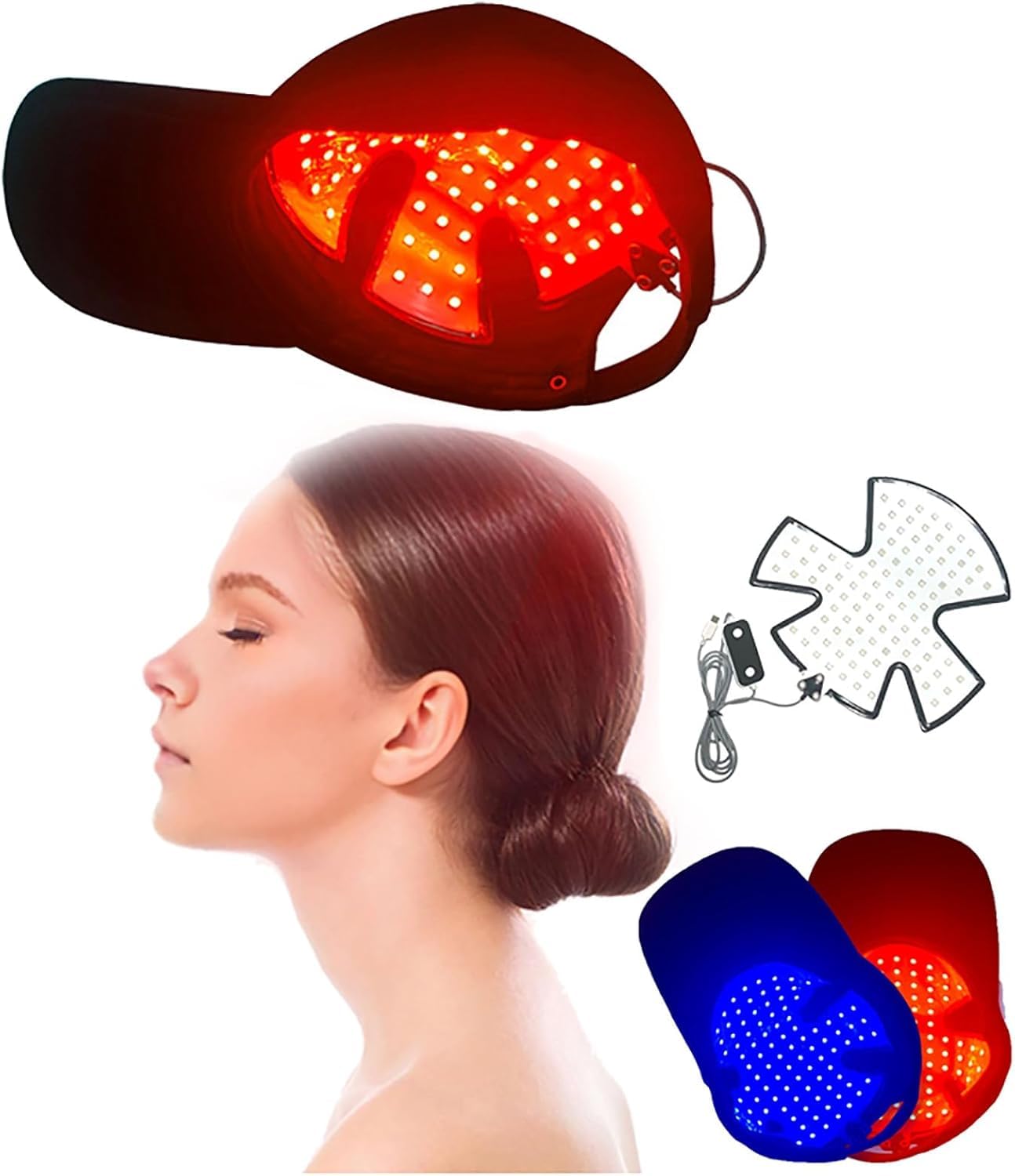 Chapeau de thérapie par la lumière rouge pour retrouver une chevelure dense et forte