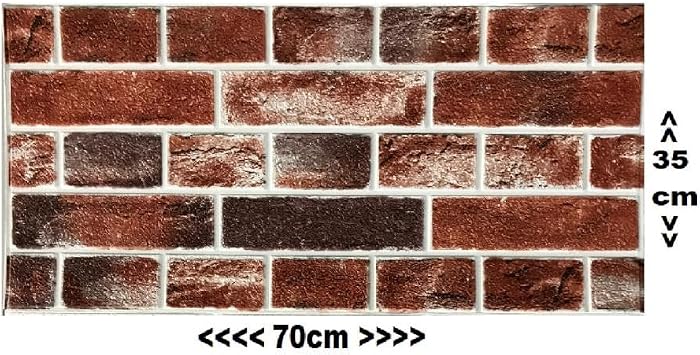 Kendinden Yapışkanlı Çok Taş Tuğla Desen Salon Ofis Duvar Kağıdı Paneli 70x35cm 1 Adet W149