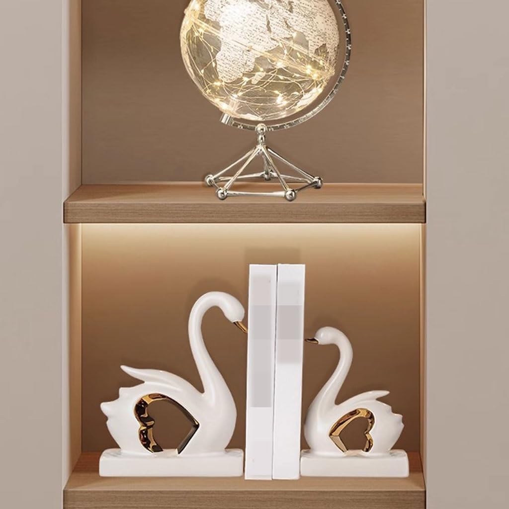 Bookends Fashion Para Swan Study Regał Dekoracja Salon Szafka na wino TV Półka książki(A)