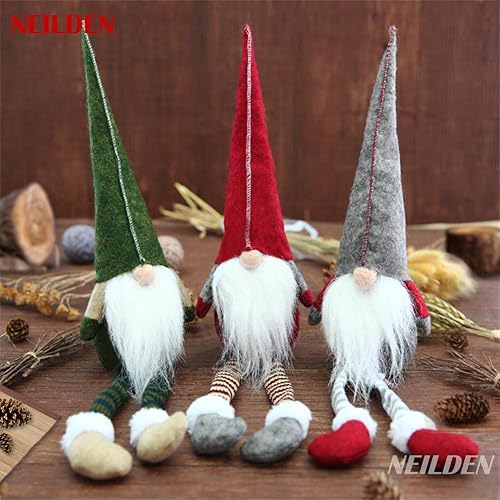Miniatura 3 de 3pcs New Christmas Decoration Long Legs Rudolph Doll Christmas Children Gift Hotel mall Window Decoration