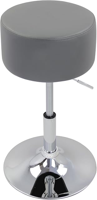 WOLTU Breakfast Kitchen Counter Bar Stool Chair Faux Leather Seat Adjustable Barstool Grey Dressing Stool