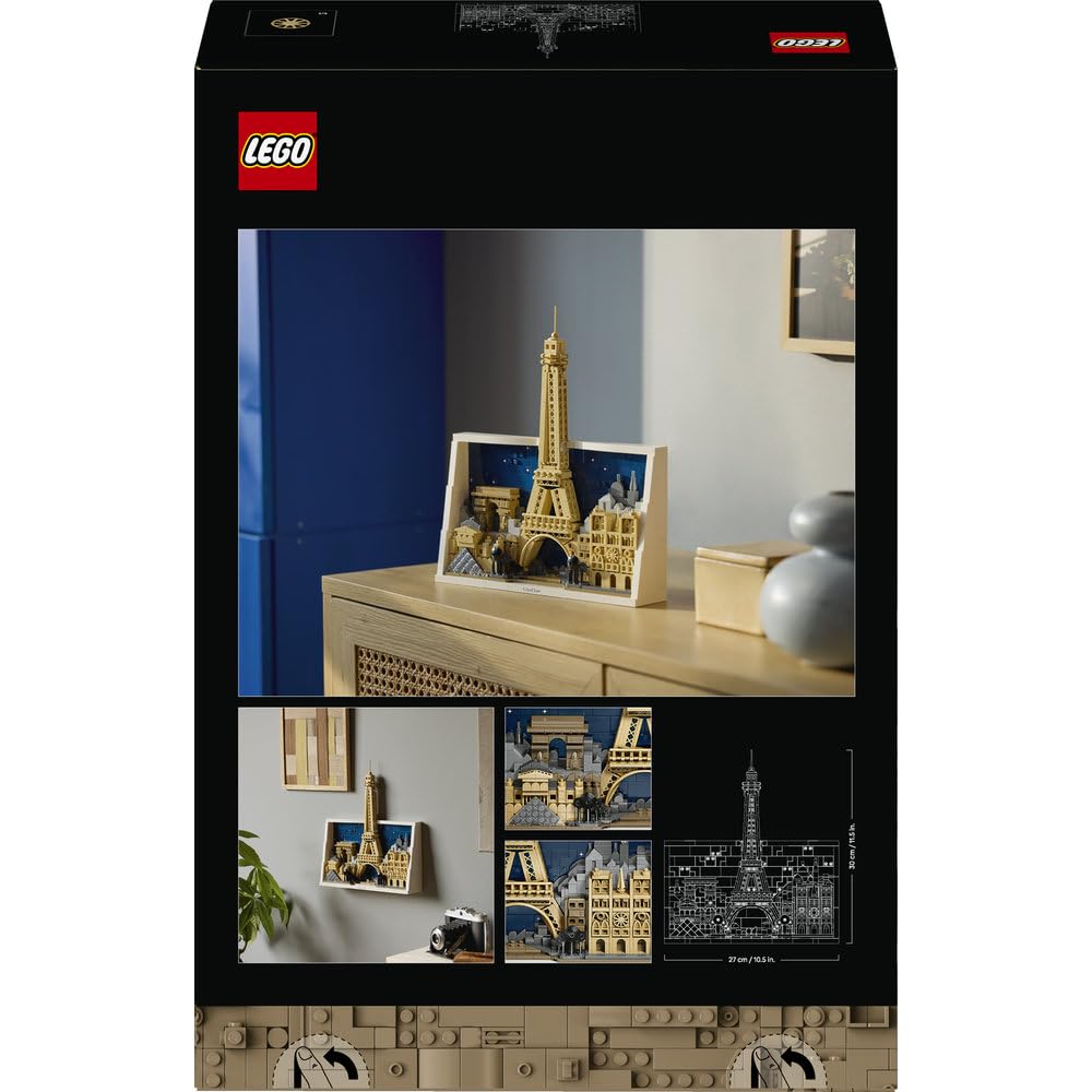 LEGO Architecture Paryż — miasto miłości 21064 | Model architektoniczny, dekoracja do domu, prezent dla podróżnika, upominek dla miłośnika Francji, 958 elementów