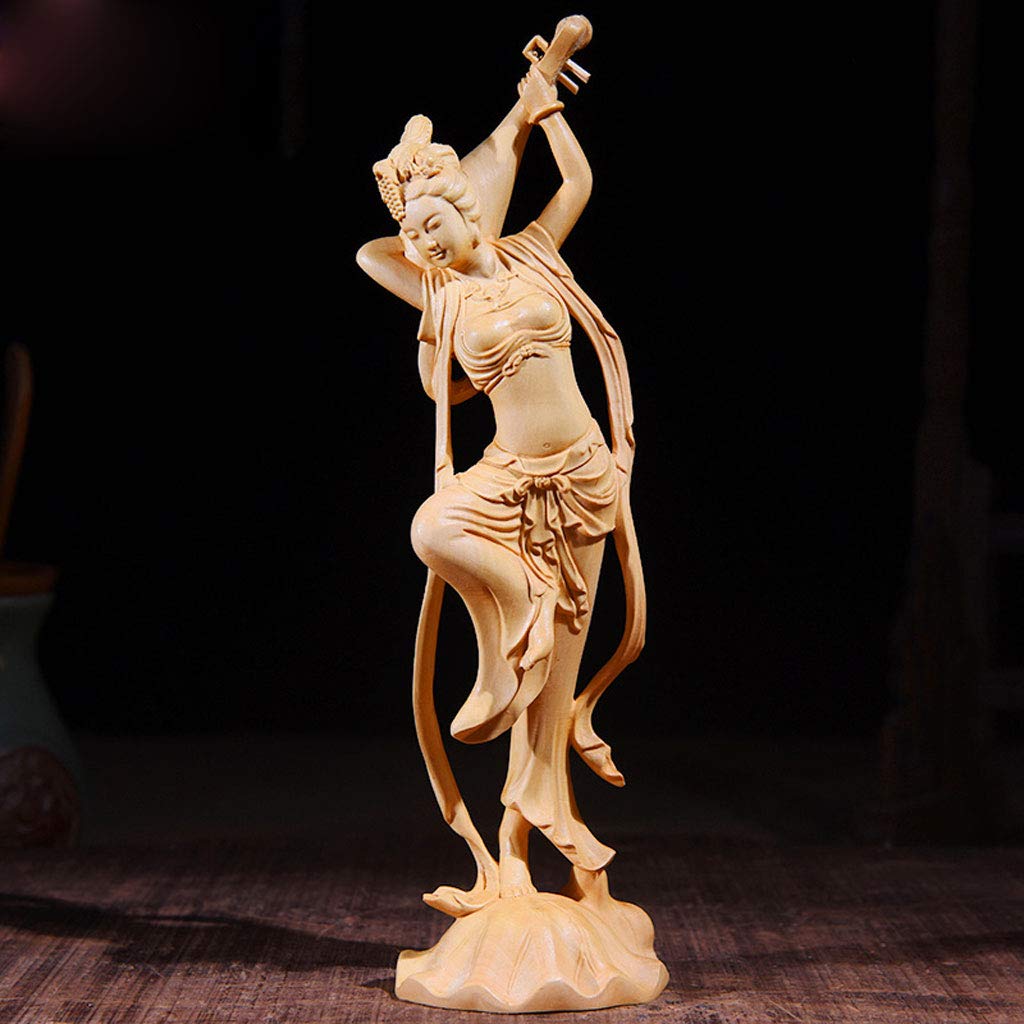 Amazon.co.jp: 女性像 高級天然ツゲ木彫り 木像 春のにおい 女神 美