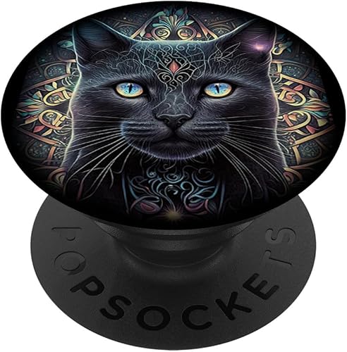 Cat Lover Mandala Design Tribal Artwork Cat PopSockets Standard PopGrip