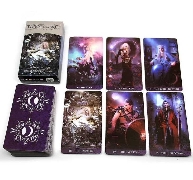 Lariox Tarot De La Nuit Tarot Cards,Tarot Card,Family Game Oracle Cards for Beginners, Answers to Guiding You Through Life and Career Questions for Adults (Tarot Dela Nuit) 3