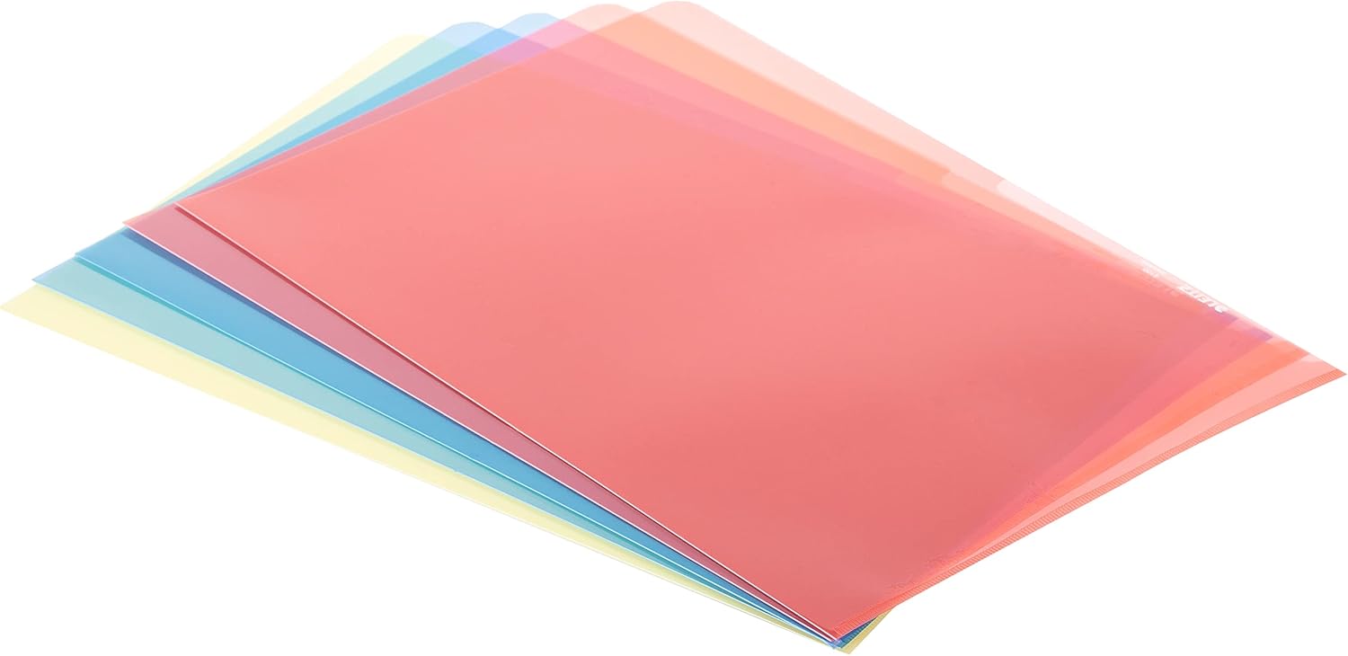Leitz Premium Document Sleeve A4 PVC Pack of 5 Assorted Colours