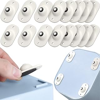 Stainless Steel Self Adhesive Mini Swivel Casters Wheels,Universal Wheels at the Bottom of the Storage Box, Swivel Caster Wheels 360 Degree Rotation Pulley for Furniture Various Storage Boxes (16 PCS)